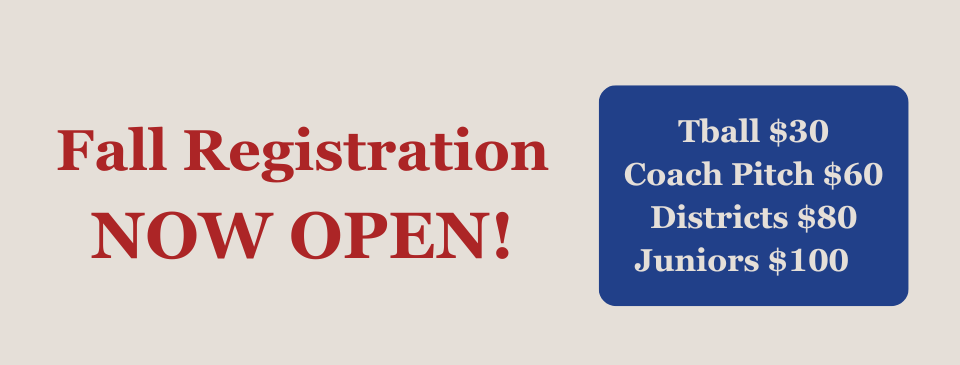 Fall Registration Now Open